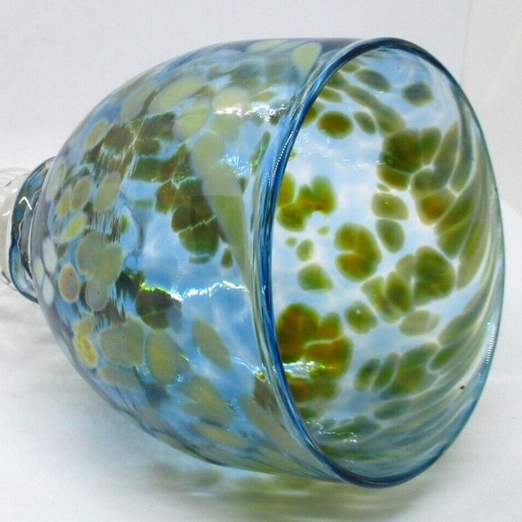 Studio Art Glass Chalice with Twisted and Swirled Glass Handle